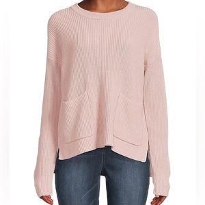 NEW! Madewell Ribbed Dropped Shoulder Sweater Wisteria Pink Size XL Pockets